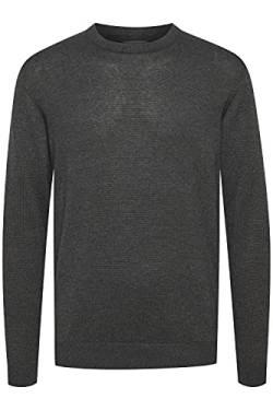 Solid Alagro Herren Strickpullover Feinstrick Pullover aus 100% Baumwolle, Größe:3XL, Farbe:Dark Grey Melange (1940071) von Solid