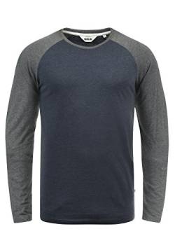 Solid Bastien Herren Longsleeve Langarmshirt Shirt Mit Rundhalskragen, Größe:L, Farbe:Blue Grey Melange (G8991) von Solid