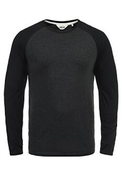 Solid Bastien Herren Longsleeve Langarmshirt Shirt Mit Rundhalskragen, Größe:L, Farbe:Dark Grey Melange (8288) von Solid