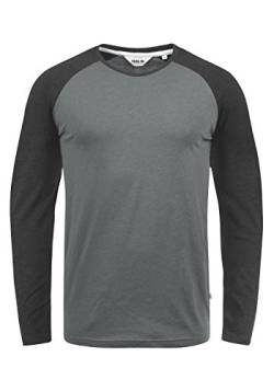 Solid Bastien Herren Longsleeve Langarmshirt Shirt Mit Rundhalskragen, Größe:XL, Farbe:Grey Melange (8236) von Solid