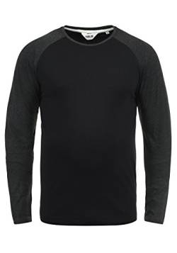 Solid Bastien Herren Longsleeve Langarmshirt Shirt Mit Rundhalskragen, Größe:XXL, Farbe:Black (9000) von Solid