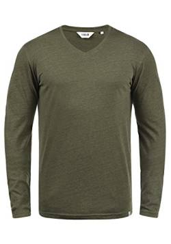 Solid Beda Herren Longsleeve Langarmshirt Shirt Mit V-Ausschnitt, Größe:L, Farbe:Ivy Green Melange (8797) von Solid