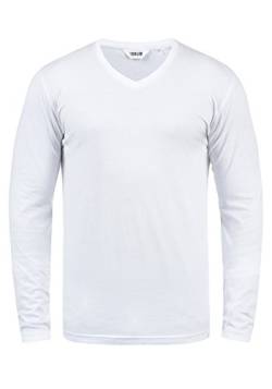 Solid Beda Herren Longsleeve Langarmshirt Shirt Mit V-Ausschnitt, Größe:XL, Farbe:White (0001) von Solid