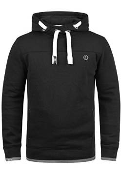 Solid Benjamin Hood Herren Kapuzenpullover Hoodie Pullover Mit Kapuze Cross-Over-Kragen Und Fleece-Innenseite, Größe:XL, Farbe:Black (9000) von Solid