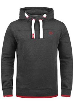 Solid Benjamin Hood Herren Kapuzenpullover Hoodie Pullover Mit Kapuze Cross-Over-Kragen Und Fleece-Innenseite, Größe:XXL, Farbe:Med Grey (8254) von Solid