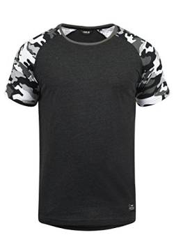 Solid Cahil Herren T-Shirt Kurzarm Shirt mit Rundhalsausschnitt und Camouflage-Muster, Größe:L, Farbe:Dark Grey Melange (8288) von Solid