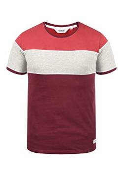 Solid Cody Herren T-Shirt Kurzarm Shirt mit Streifen und Rundhalsausschnitt aus 100% Baumwolle, Größe:L, Farbe:Wine Red (0985) von Solid