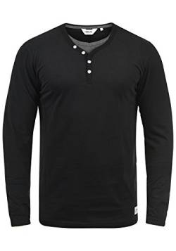 Solid Doriano Herren Longsleeve Langarmshirt Shirt Mit Grandad-Ausschnitt, Größe:L, Farbe:Black (9000) von Solid