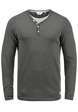 Solid Doriano Herren Longsleeve Langarmshirt Shirt Mit Grandad-Ausschnitt, Größe:L, Farbe:Med Grey M (8254) von Solid