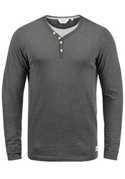 Solid Doriano Herren Longsleeve Langarmshirt Shirt Mit Grandad-Ausschnitt, Größe:S, Farbe:Med Grey M (8254) von Solid