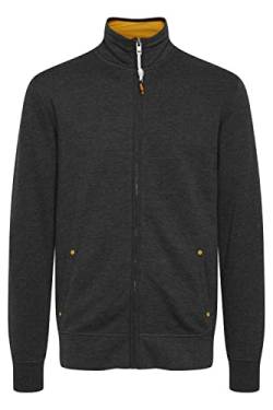 Solid Karim Herren Sweatjacke Cardigan Jacke mit Stehkragen aus 100% Baumwolle, Größe:L, Farbe:Dark Grey Melange (1940071) von Solid