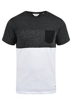 Solid Kold Herren T-Shirt Kurzarm Shirt Mit Streifen Und Rundhalsausschnitt 100% Baumwolle, Größe:L, Farbe:Dark Grey Melange (8288) von Solid