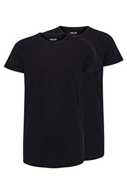 Solid Longo Herren T-Shirt Kurzarm Shirt Basic Multipack mit Rundhalsausschnitt, Größe:M, Farbe:Black (9000) von Solid