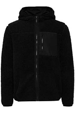 Solid Luka Fleecejacke Herren Übergangsjacke Fleece Jacke mit Teddy Fell mit Kapuze Regular Fit, Größe:L, Farbe:Black (194007) von Solid