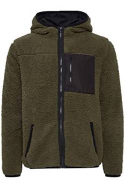 Solid Luka Fleecejacke Herren Übergangsjacke Fleece Jacke mit Teddy Fell mit Kapuze Regular Fit, Größe:XL, Farbe:Ivy Green (190512) von Solid