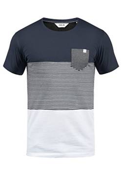 Solid Malte Herren T-Shirt Kurzarm Shirt Mit Streifen Und Rundhals, Größe:XL, Farbe:Insignia Blue (1991) von Solid