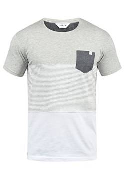 Solid Malte Herren T-Shirt Kurzarm Shirt Mit Streifen Und Rundhals, Größe:XL, Farbe:Light Grey Melange (8242) von Solid