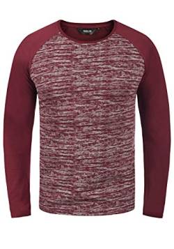 Solid Mevan Herren Longsleeve Langarmshirt Shirt im Baseball-Look, Größe:M, Farbe:Wine Red (0985) von Solid