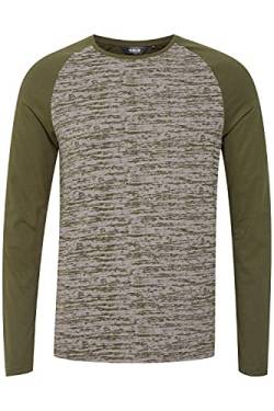 Solid Mevan Herren Longsleeve Langarmshirt Shirt im Baseball-Look, Größe:XL, Farbe:IVY Green (793797) von Solid