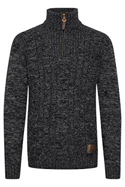 !Solid Pankraz Herren Winter Pullover Strickpullover Troyer Grobstrick mit Zopfstrickmuster und Reißverschluss, Größe:L, Farbe:Black (9000) von !Solid