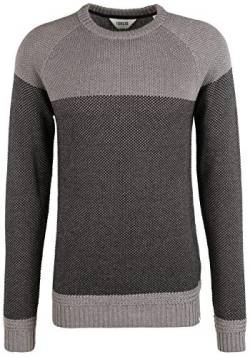 !Solid Rapel Herren Strickpullover Grobstrick Pullover mit Rundhalsausschnitt, Größe:L, Farbe:Mid Grey (184005) von !Solid