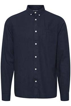 Solid SDAllan LS SH Herren Freizeithemd aus Leinenmix Hemd Langarm unifarben mit Button-Down-Kragen Knöofe Regular fit, Größe:M, Farbe:Insignia Blue (194010) von Solid