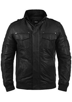 !Solid SDCamash Herren Lederjacke Bikerjacke Echtleder mit Stehkragen, Größe:XL, Farbe:Black (S9000) von !Solid