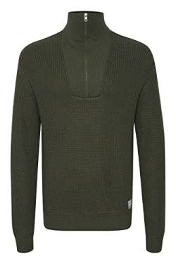 !Solid SDChristo Herren Strickpullover Troyer Feinstrick Pullover mit Stehkragen und Reißverschluss Struktur Strick, Größe:L, Farbe:Thyme (190309) von !Solid