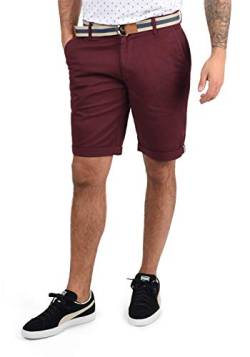 Solid SDMonty Herren Chino Shorts Bermuda Kurze Hose mit Gürtel und Stretch, Größe:M, Farbe:Wine Red (0985) von Solid