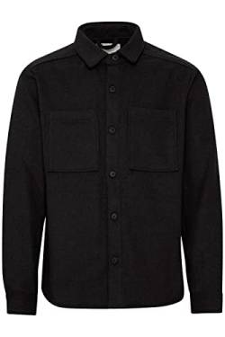 !Solid SDTam Herren Freizeithemd Hemd Shacket Fleecehemd Hochwertige und robuste Polyester Qualität wärmend Hemdkragen, Größe:XL, Farbe:Black (194007) von !Solid