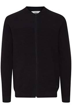 !Solid SDValencia Herren Strickjacke Cardigan Feinstrick Jacke mit Reißverschluss Struktur Strick, Größe:L, Farbe:True Black (194008) von !Solid