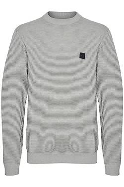 !Solid SDValencia Pullover Herren Strickpullover Feinstrick Pullover mit Rundhalsausschnitt und Struktur Strick, Größe:M, Farbe:Light Grey Melange (1541011) von !Solid