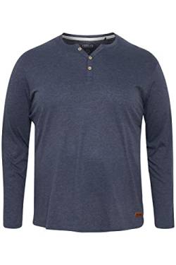 !Solid SDVolko BT Herren Big & Tall Longsleeve Langarmshirt Shirt mit Grandad Ausschnitt, Größe:3XL, Farbe:INS BL Mel (7989915) von !Solid