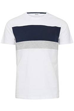 Solid Sascha Herren T-Shirt Kurzarm Shirt mit Streifen und Rundhalsausschnitt, Größe:XXL, Farbe:White (110601) von Solid