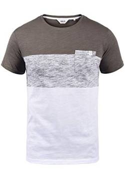 Solid Sinor Herren T-Shirt Kurzarm Shirt mit Streifen und Rundhalsausschnitt aus 100% Baumwolle, Größe:L, Farbe:Mid Grey (2842) von Solid