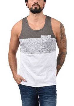 Solid Sion Herren Tank Top mit Streifen und Rundhalsausschnitt aus 100% Baumwolle, Größe:L, Farbe:Mid Grey (2842) von Solid