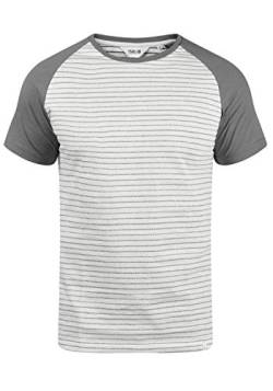 Solid Sten Herren T-Shirt Kurzarm Shirt mit Streifen und Rundhalsausschnitt aus 100% Baumwolle, Größe:XL, Farbe:Mid Grey (2842) von Solid