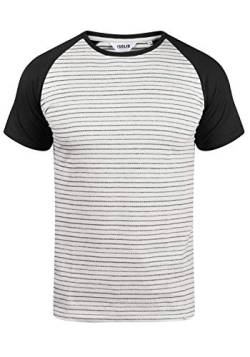 Solid Sten Herren T-Shirt Kurzarm Shirt mit Streifen und Rundhalsausschnitt aus 100% Baumwolle, Größe:XXL, Farbe:Black (9000) von Solid