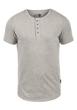 !Solid Thai Herren T-Shirt Kurzarm Shirt Mit Grandad-Ausschnitt, Größe:M, Farbe:Light Grey (2325) von Solid