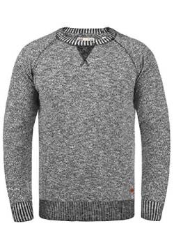 Solid Thian Herren Strickpullover Feinstrick Pullover Mit Rundhals Und Melierung Aus 100% Baumwolle, Größe:L, Farbe:Black (9000) von Solid