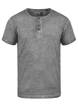 Solid Tihn Herren T-Shirt Kurzarm Shirt Mit Grandad-Ausschnitt Aus 100% Baumwolle, Größe:S, Farbe:Mid Grey (2842) von Solid