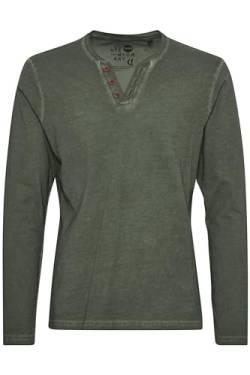 Solid Tinox Herren Longsleeve Langarmshirt Shirt Mit Mit V-Ausschnitt Aus 100% Baumwolle, Größe:L, Farbe:Climb Ivy (3785) von Solid