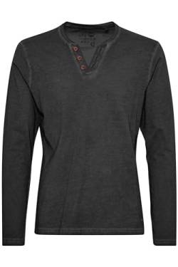 Solid Tinox Herren Longsleeve Langarmshirt Shirt Mit Mit V-Ausschnitt Aus 100% Baumwolle, Größe:M, Farbe:Black (9000) von Solid