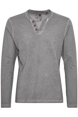 Solid Tinox Herren Longsleeve Langarmshirt Shirt mit V-Ausschnitt, Größe:L, Farbe:Mid Grey (2842) von Solid
