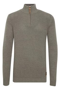 Solid Tommy Herren Strickpullover Troyer Feinstrick Pullover Mit Stehkragen und Reißverschluss, Größe:M, Farbe:Grey Melange (8236) von Solid