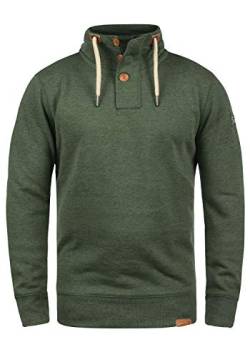 Solid TripTroyer Herren Sweatshirt Pullover Troyer Pulli Mit Stehkragen Und Knopfverschluss, Größe:M, Farbe:Climb Ivy Melange (8785) von Solid
