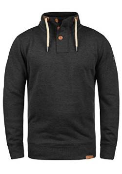 Solid TripTroyer Herren Sweatshirt Pullover Troyer Pulli Mit Stehkragen Und Knopfverschluss, Größe:S, Farbe:Dark Grey Melange (8288) von Solid