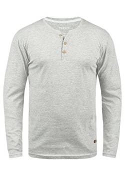 Solid Volko Herren Longsleeve Langarmshirt Shirt Mit Grandad-Ausschnitt, Größe:XL, Farbe:Light Grey Melange (8242) von Solid