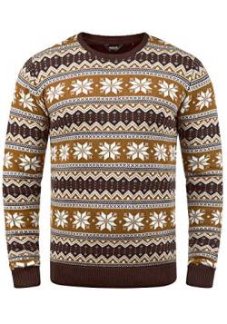 Solid Winno Herren Weihnachtspullover Norweger-Pullover Winter Strickpullover Grobstrick Pullover mit Rundhalsausschnitt, Größe:XL, Farbe:Coffee Bean (5973) von Solid