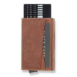 Solo Pelle Kartenetui | Kreditkartenetui | Leder Geldbörse Slim Wallet Portmonee | Geldbeutel mit RFID Schutz für bis zu 11 Karten Model: Mech (Vintage Braun 1) von Solo Pelle